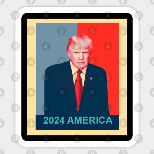 Donald Trump Hope poster 2024 Gifts Republican Conservative Sticker by happy-printing